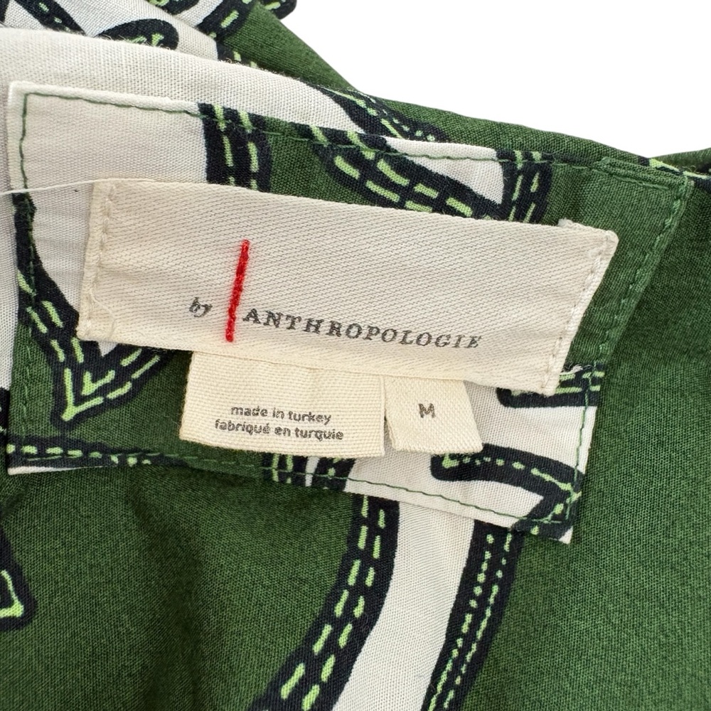 BY ANTHROPOLOGIE The Somerset Dark Green Printed Maxi Dress M - Picture 8 of 12